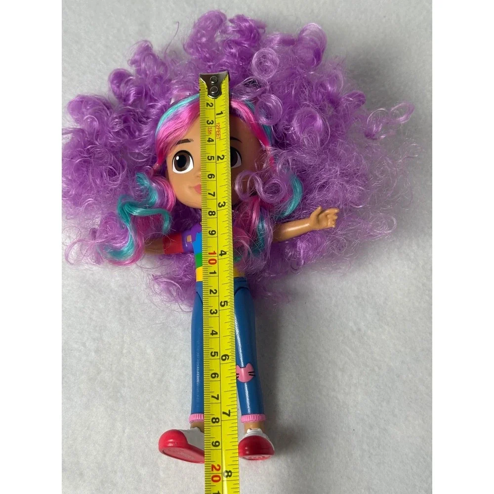Gabby's Dollhouse Gabby Girl Doll 8 inch Curly Purple Hair Rainbow 20302BDM